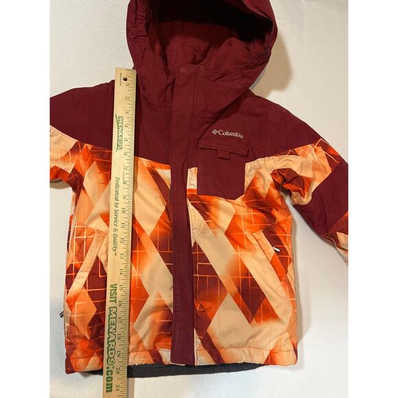 Columbia Mighty Mogul Kids Ski Jacket - Size XS (6/7) Red Orange Discounted - Picture 4 of 10